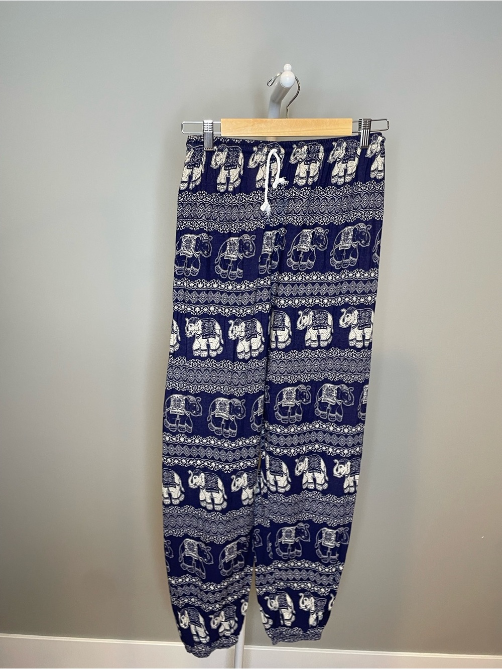 Navy Jogger Pants w Elephant Motif